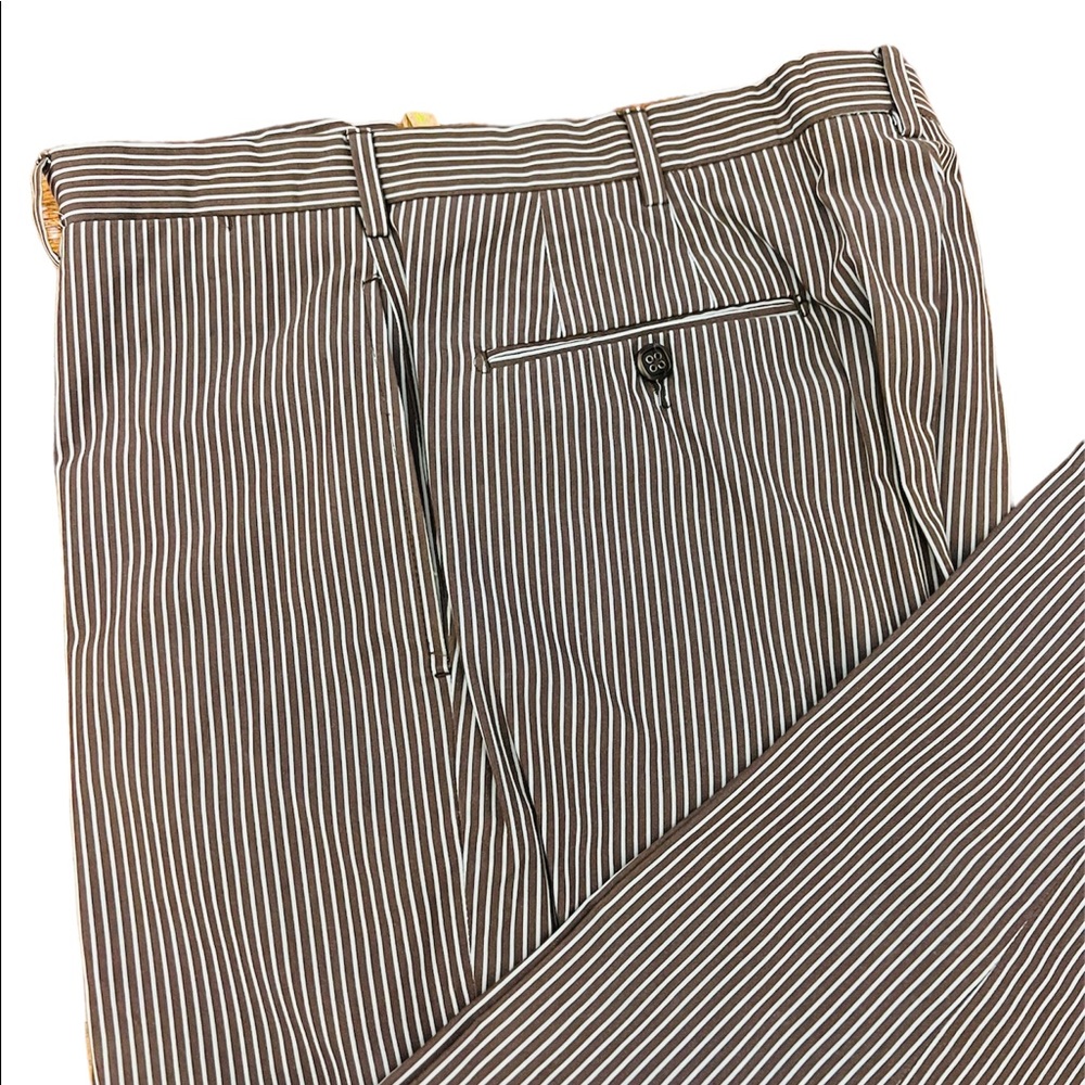 ETRO**Cotton Pin-Striped Pants**Size 56 Shortned $675